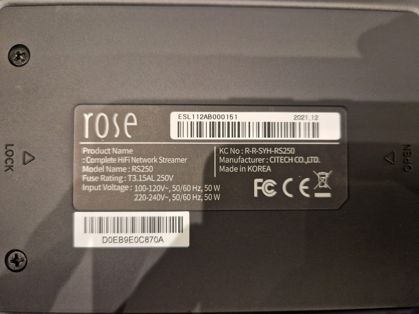 Hi-Fi Rose RS250 Streaming Pre-Amplifier - Pre-Owned