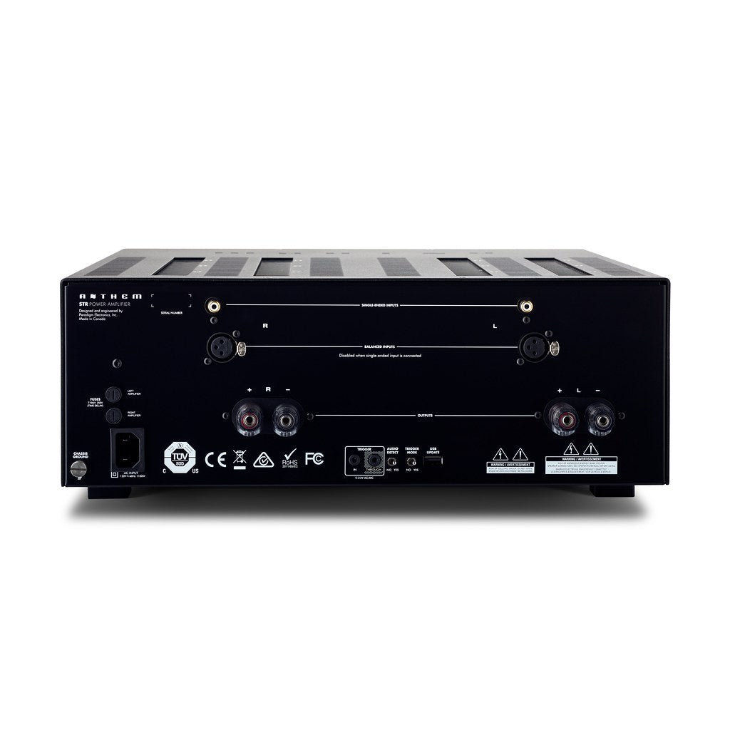 Anthem STR Power Amplifier Black Rear View | Holburn Online