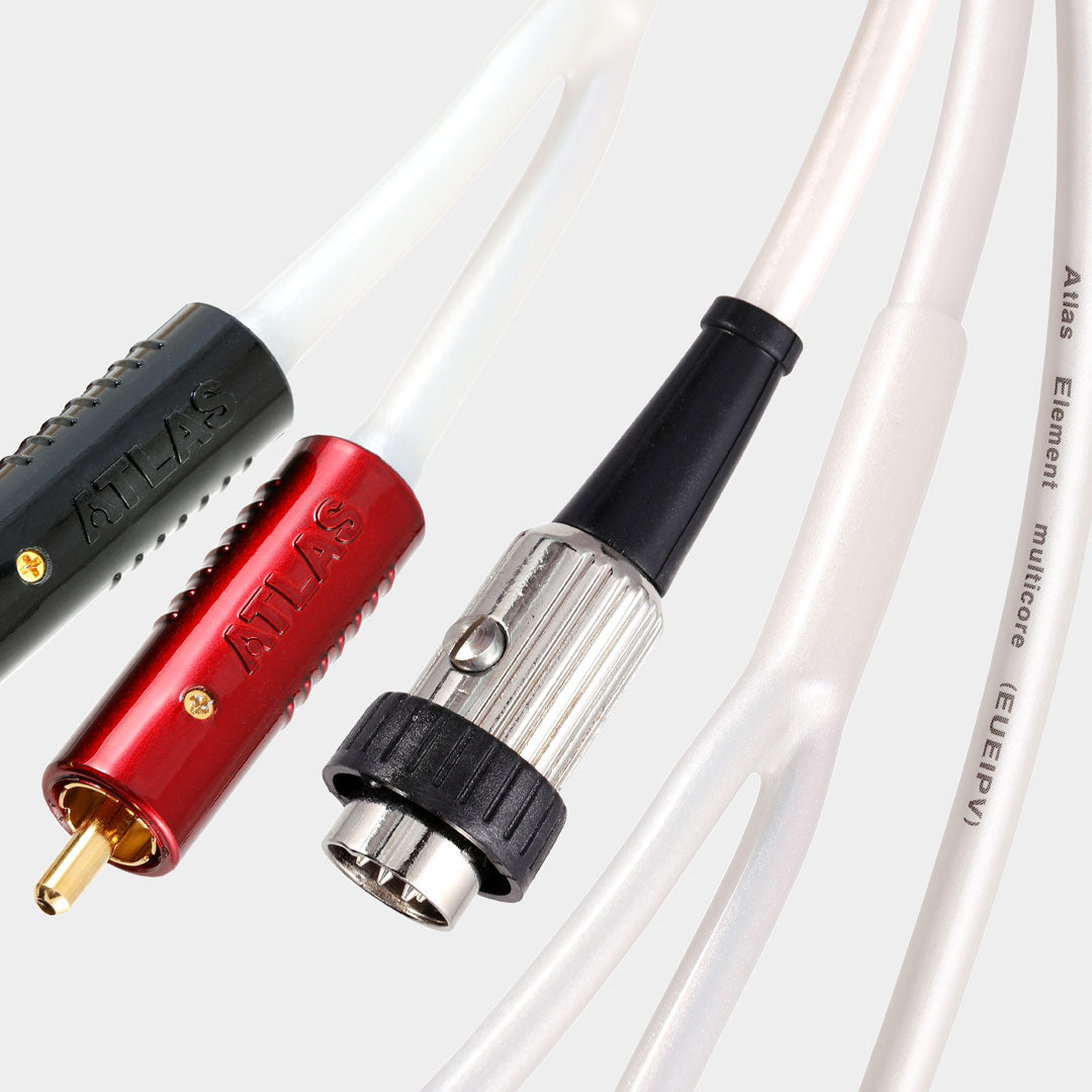 Atlas Element 5 pin Din Achromatic to two RCA and Din end can be wired as a input or output connection | Holburn Online