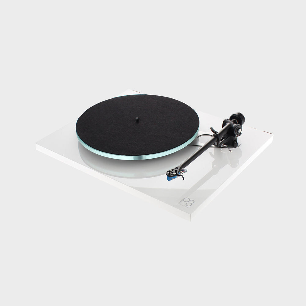 A beautiful white turntable called the Rega Planar 3