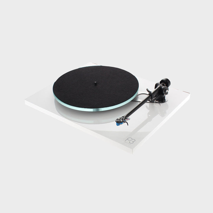 A beautiful white turntable called the Rega Planar 3