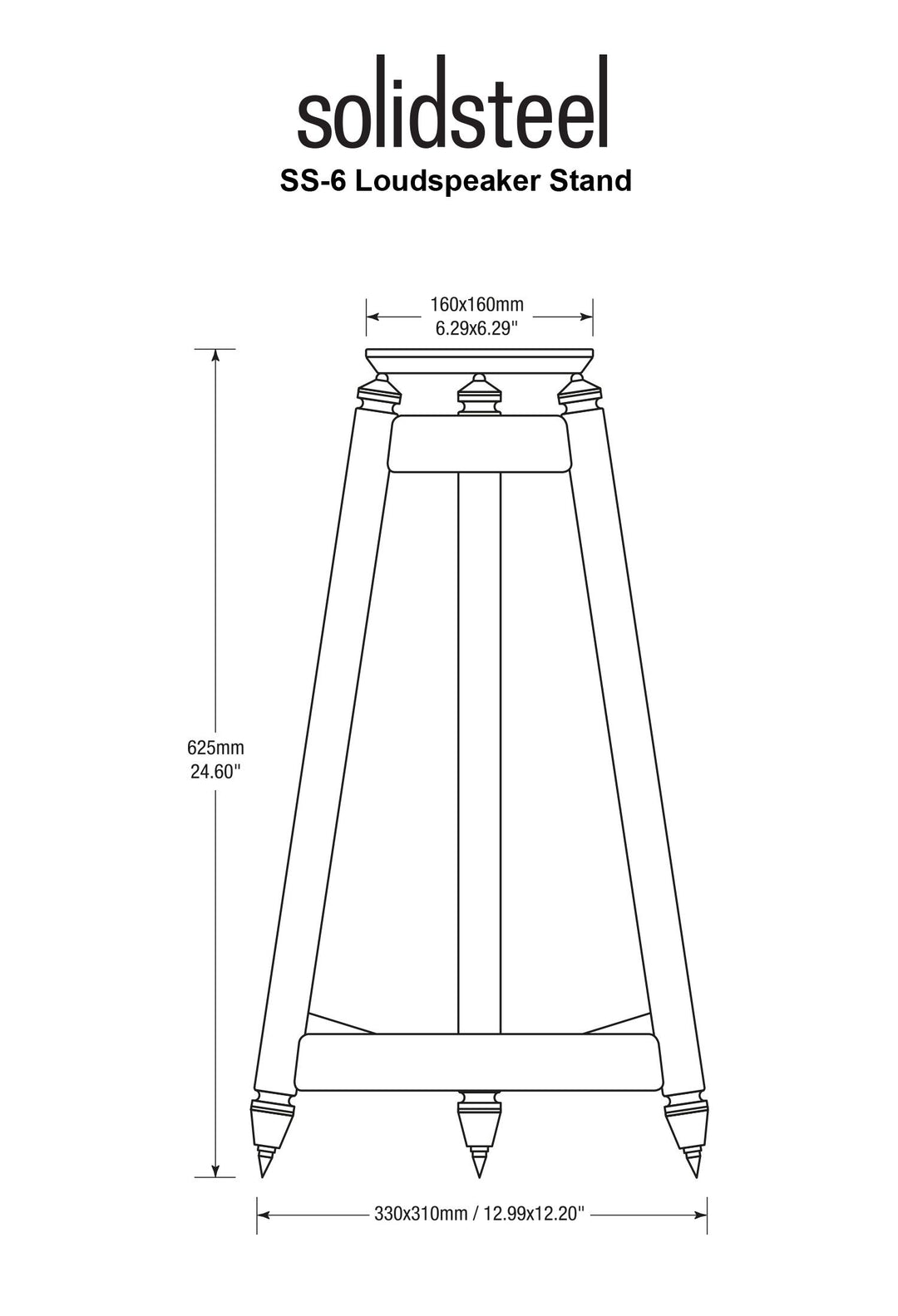 Solidsteel SS-6 Speaker Stands in White - Clearance